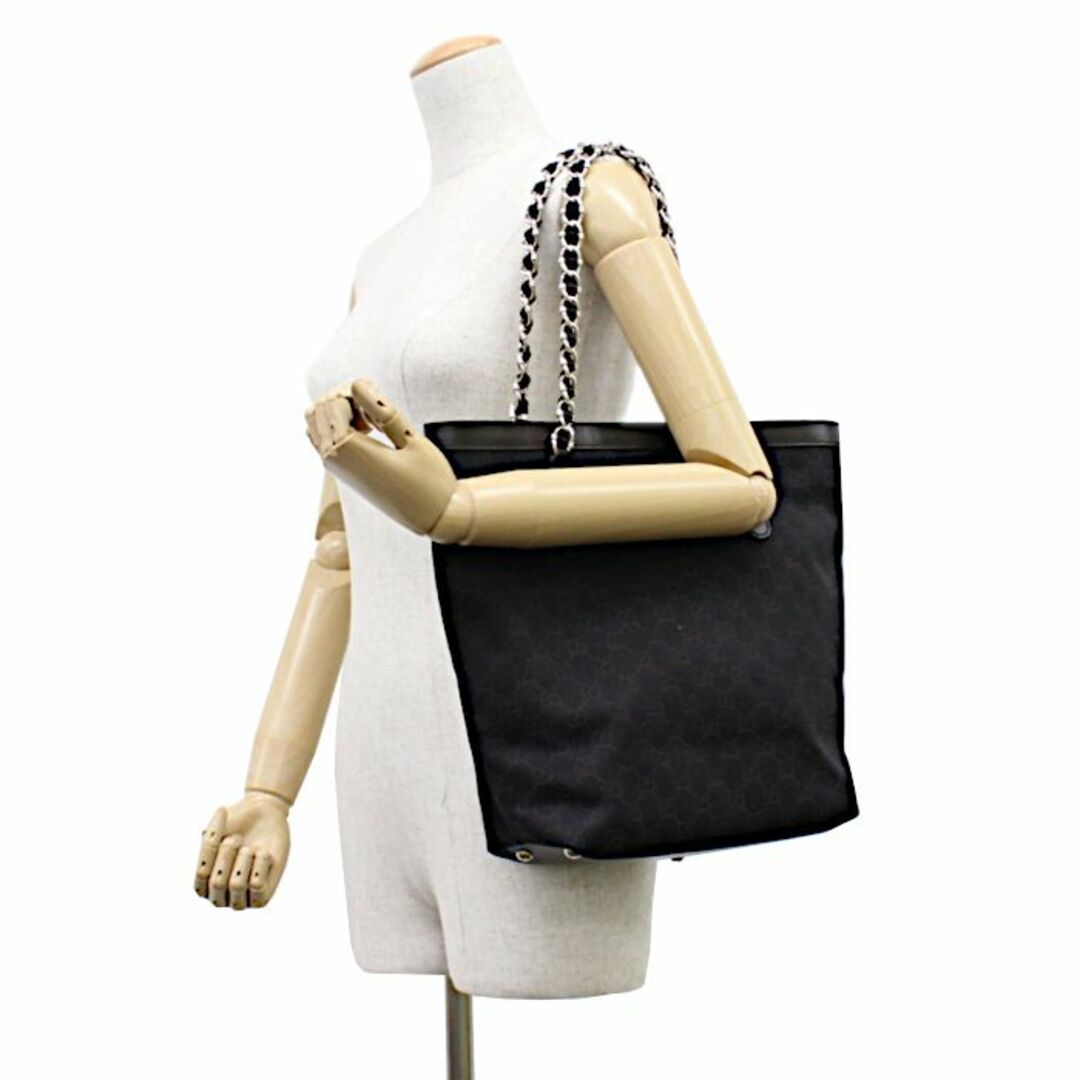 美品 グッチ GGキャンバス ブラック 黒 茶 トートバッグ ショルダー