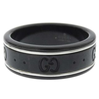Gucci - グッチ リング アイコン シンバンド ブラックコランダム/K18WG