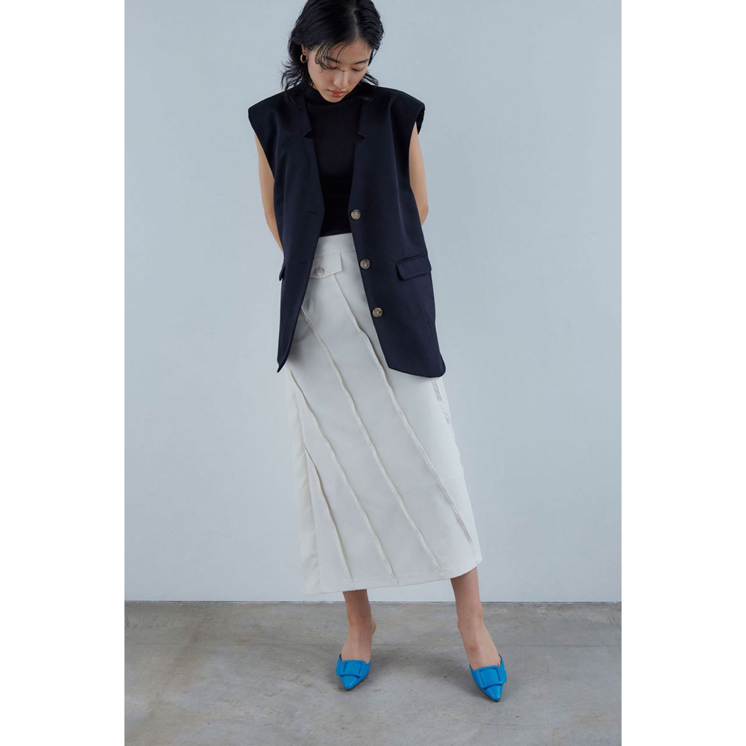 MEER.／23ss.RIPPLES STRAIGHT SKIRT(CRM) - 通販 - csa.sakura.ne.jp