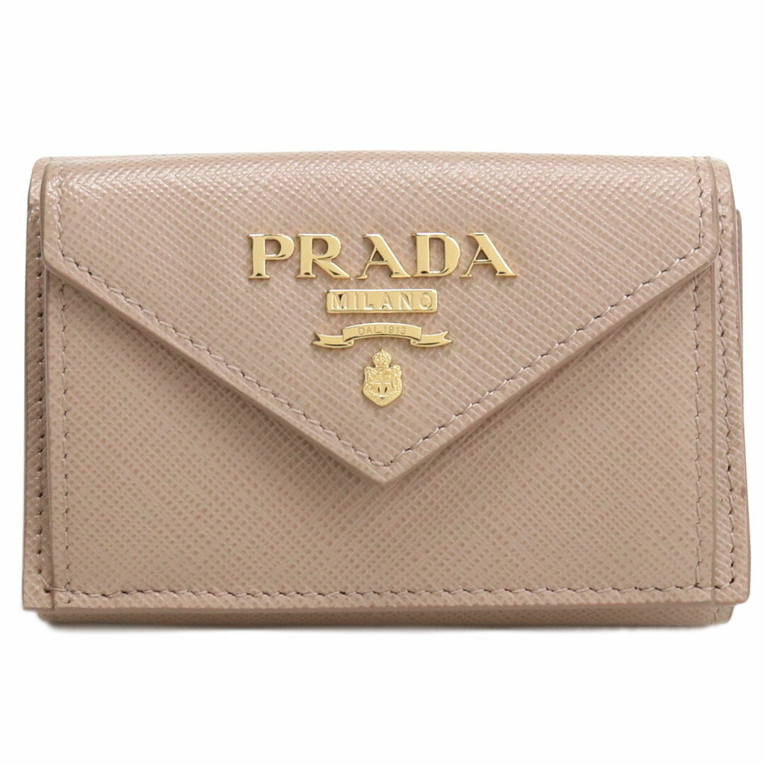 PRADA プラダ 1MH021 三つ折り財布 CIPRIA　ベージュ系 レディース