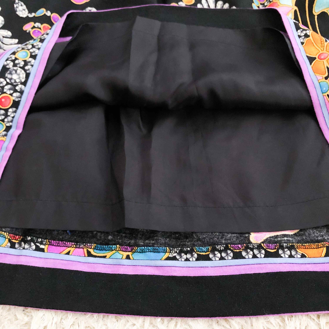専用 レオナール セットアップ トリム 花柄 シルク ベルト ブラック L