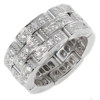 カルティエ(Cartier)の【CARTIER】カルティエ マイヨン パンテール 3連 K18ホワイトゴールド×フルパヴェ ダイヤモンド 6.5号 レディース リング・指輪(リング(指輪))