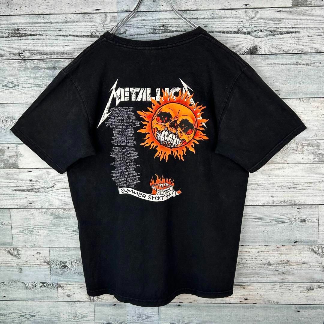 METALLICAメタリカバンドT両面プリント黒-