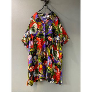 大きい割引 花柄 80s ビンテージ 古着 総柄 美品 希少 上質 アロハ