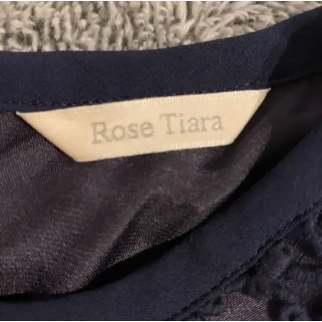 Rose Tiara(ローズティアラ)のRose Tiara 異素材　切り替え　ドッキング  ワンピース レディースのワンピース(ひざ丈ワンピース)の商品写真