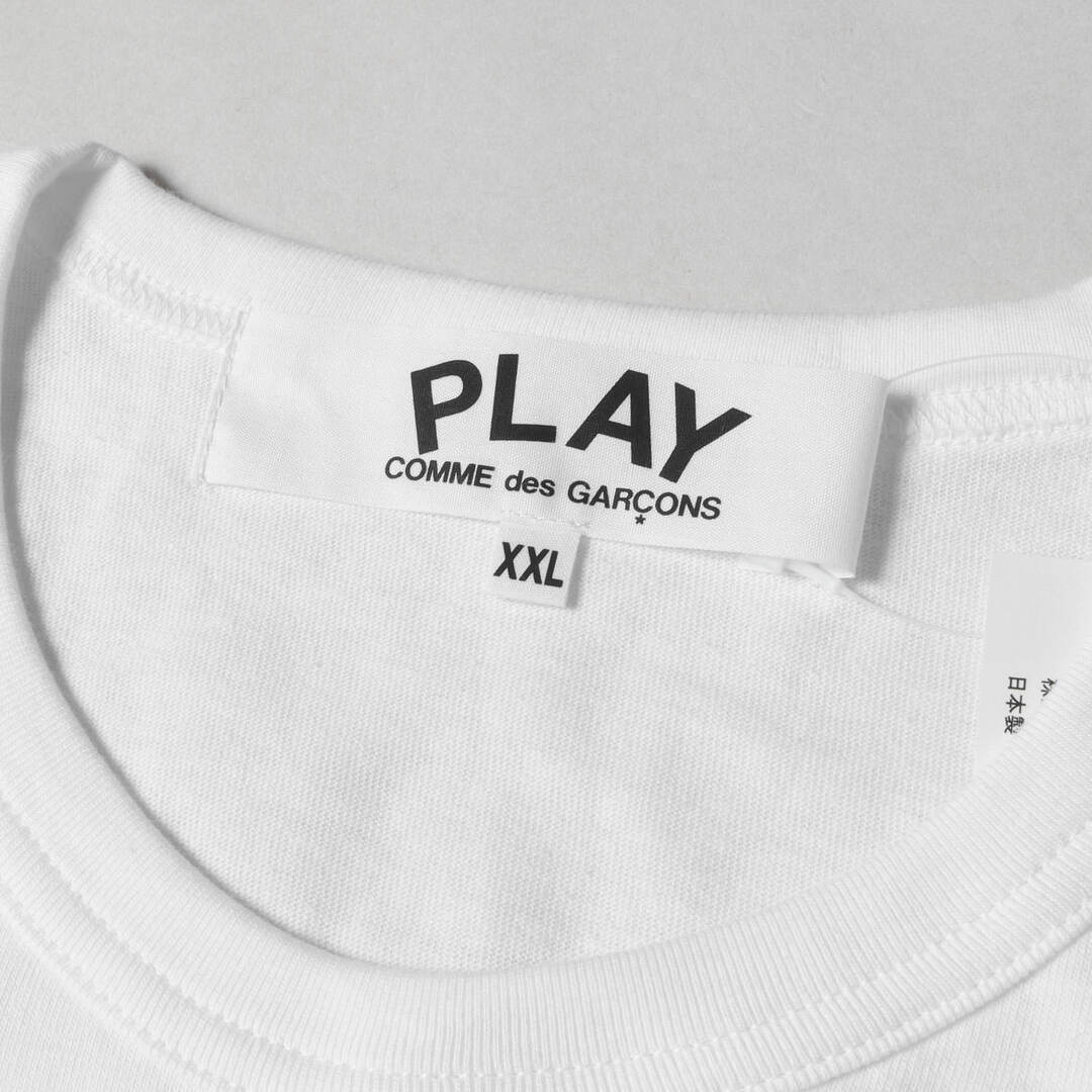 COMME des GARCONS コムデギャルソン Tシャツ サイズ:XXL ゴールド ハート ワッペン クルーネック AZ-T216 AD2020 PLAY ホワイト 白 トップス カットソー 半袖 日本製 ブランド 【メンズ】