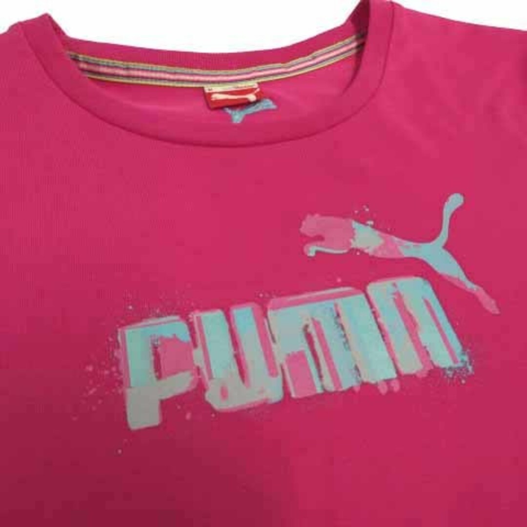 PUMA(プーマ)のPUMA Tシャツ 丸首 半袖 ロゴプリント ロゴ刺繍 ピンク 青 グレー M スポーツ/アウトドアのスポーツ/アウトドア その他(その他)の商品写真