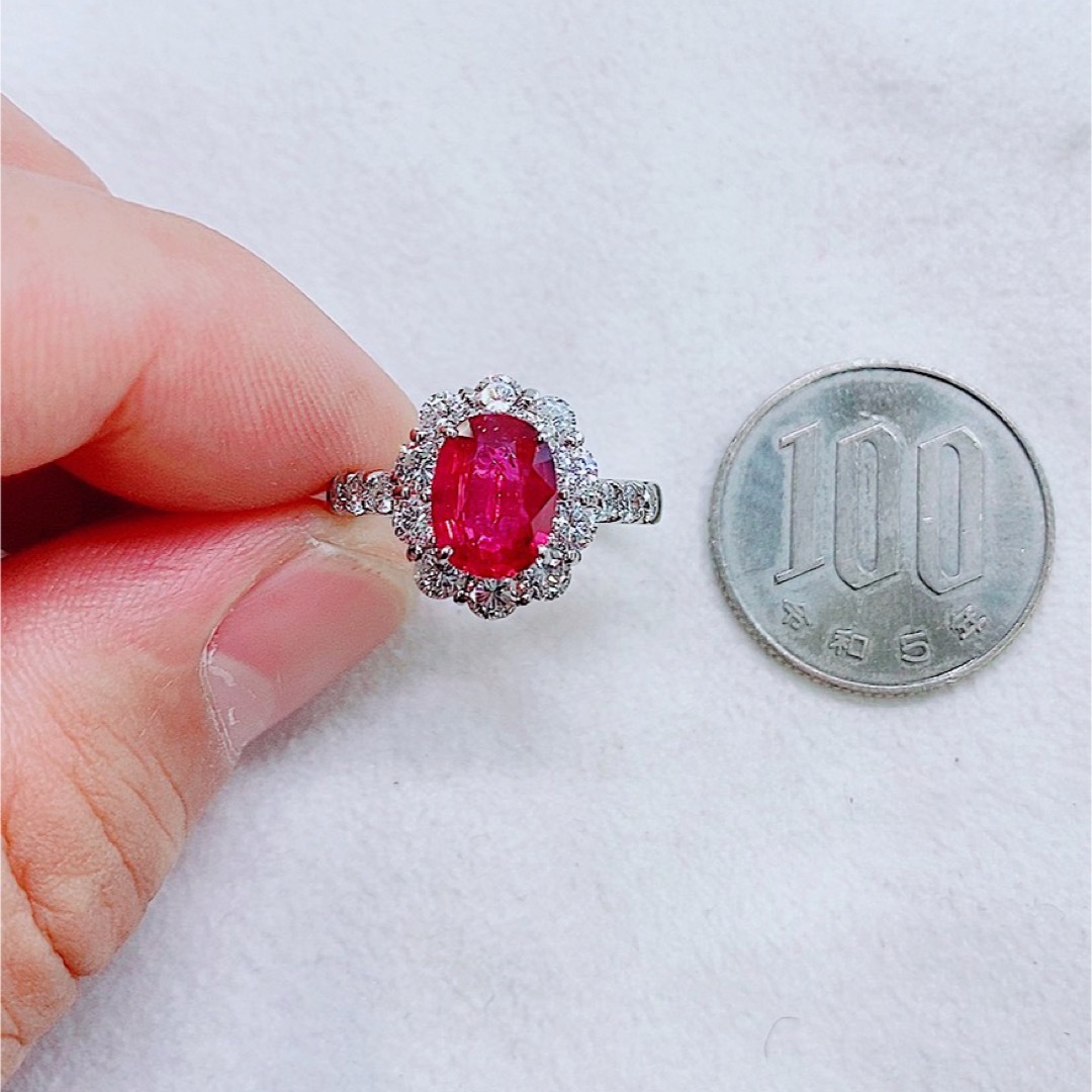 ★2.05ct★✨ルビー1.50ctダイヤモンドプラチナリング指輪 レディースのアクセサリー(リング(指輪))の商品写真
