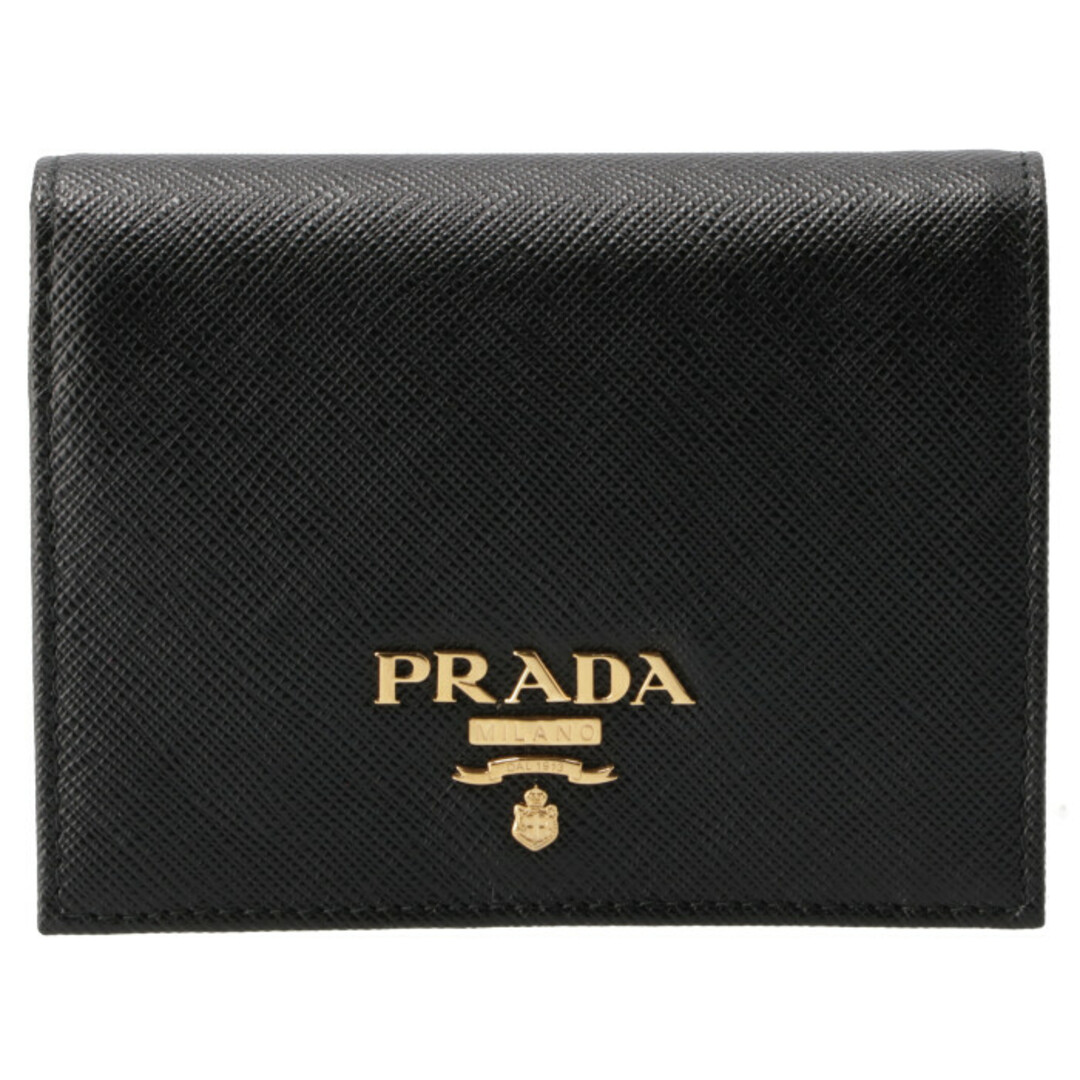 極美品✨PRADA 折り財布 サフィアーノ コンパクトウォレット ゴールドロゴ