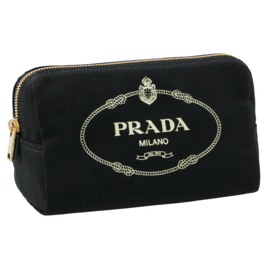PRADA(プラダ)のプラダ PRADA カナパ キャンバスポーチ ブラック 1NA693 20L N12 レディースのファッション小物(ポーチ)の商品写真