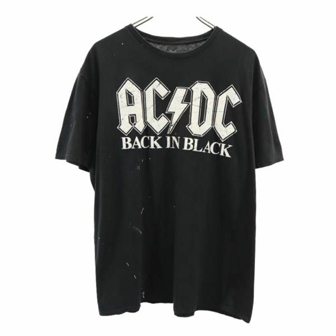 ACDC エーシーディーシー ロックバンド 両面プリント 半袖Tシャツ ブラック
