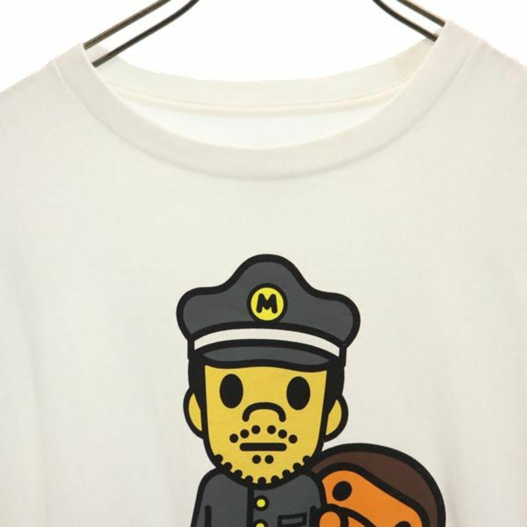 アベイシングエイプ クルーネック プリント 半袖 Tシャツ L 黒 A BATHING APE 日本製 メンズ  220724 メール便可