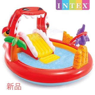 【新品】57163 INTEX ハッピーディノプレイセンター 家庭用　すべり台(その他)