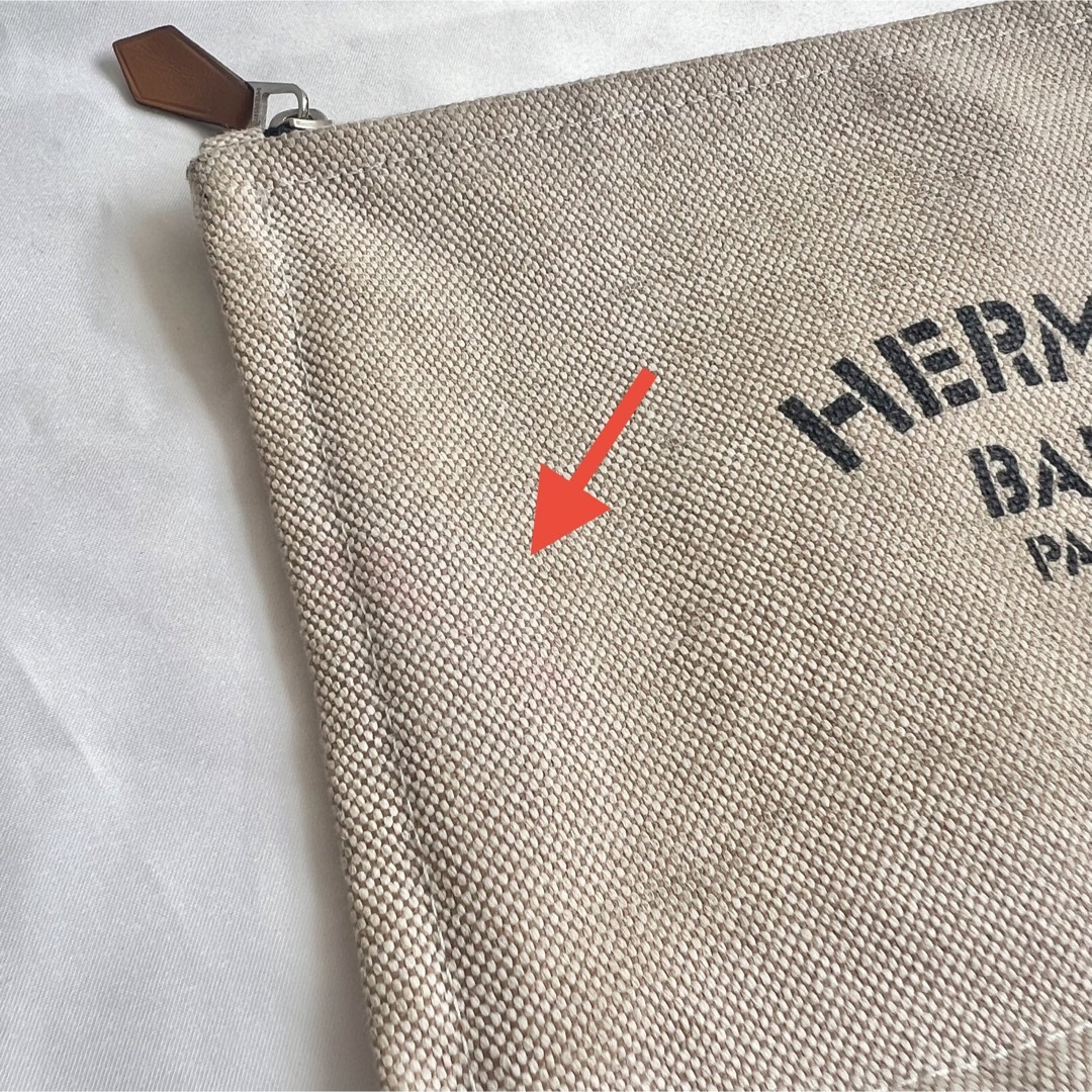 Hermes(エルメス)のエルメス　HERMES　ヨッティングポーチ 黒ロゴ コットン100% レディースのファッション小物(ポーチ)の商品写真