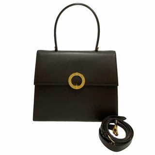 セリーヌ(celine)の未使用保管品 保存袋付 CELINE セリーヌ サークルロゴ 金具 レザー 2way ショルダーバッグ ハンドバッグ ミニ トートバッグ ブラウン 78911(ショルダーバッグ)