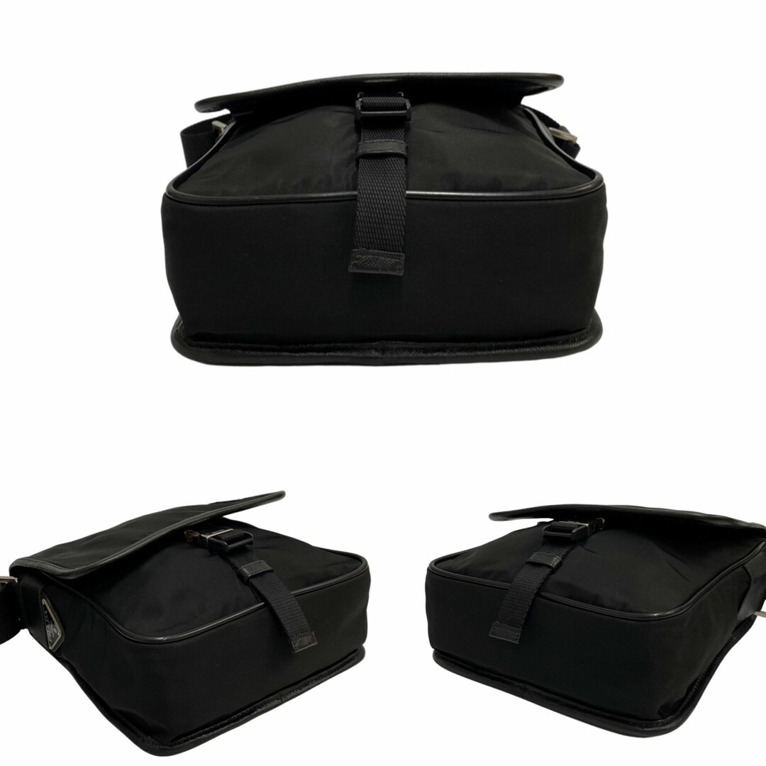 極 美品 希少品 PRADA プラダ 三角ロゴ 金具 ナイロン レザー