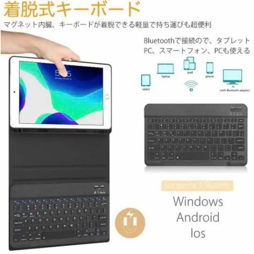 高級PUファイバーレザー製❣高級感溢れるデザイン♪❤iPadケース＆キーボード