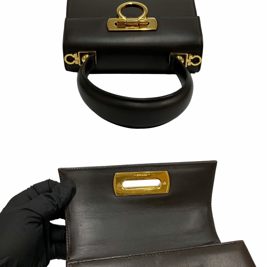 ■希少■極美品■ Salvatore Ferragamo フェラガモ DO-216175 ガンチーニ ラタン かごバッグ ショルダーバッグ ブラウン系 AD6287sZ