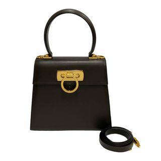 極 美品 保存袋付 Salvatore Ferragamo フェラガモ ガンチーニ 金具 ラタン ハンドバッグ ミニ トートバッグ ベージュ 1454-2