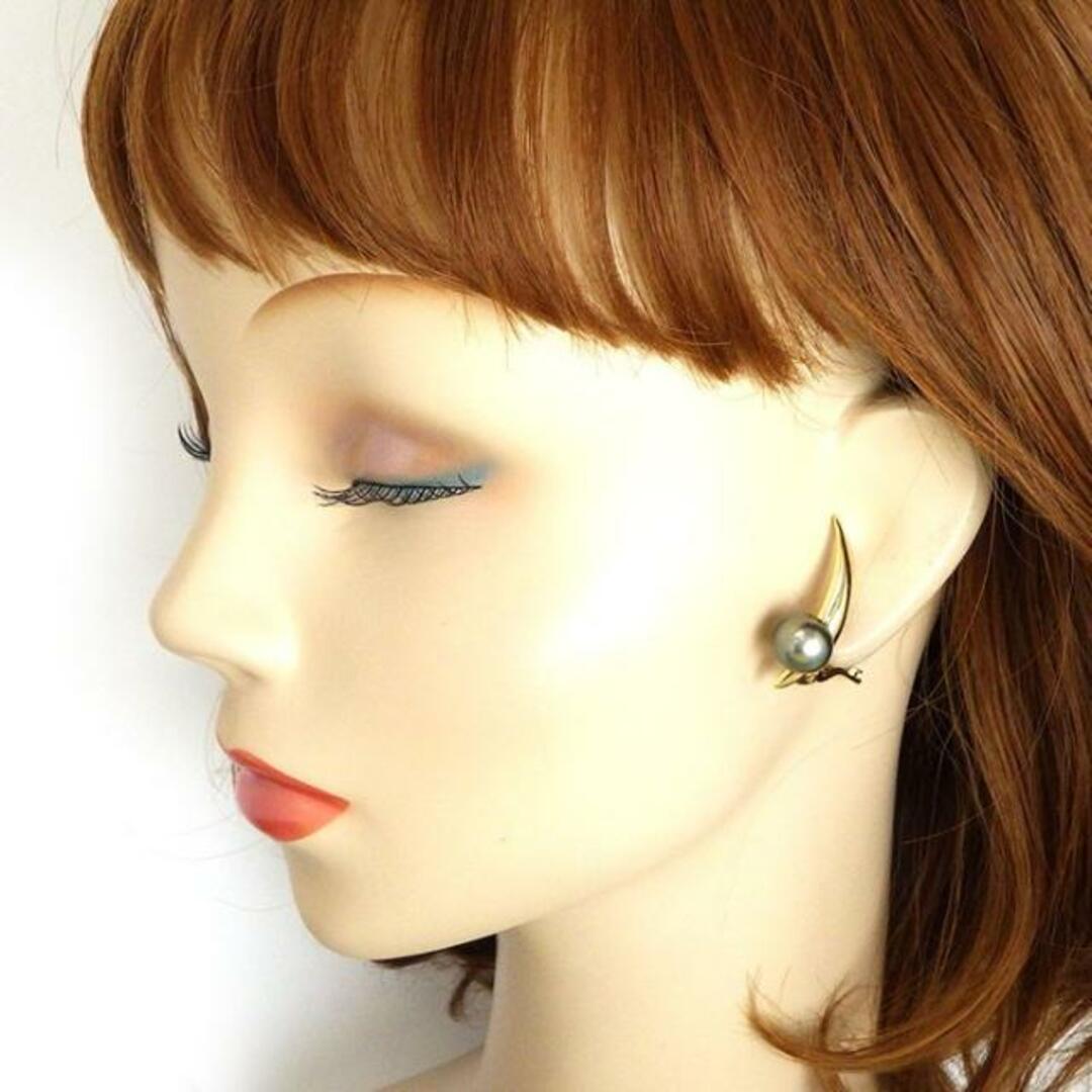 TASAKI(タサキ)のタサキ 田崎真珠 TASAKI ピアス ネペンテス ウツボカズラ レア 廃盤品 南洋真珠 黒蝶 ブラック パール 10.0mm珠 K18YG 【中古】 レディースのアクセサリー(ピアス)の商品写真