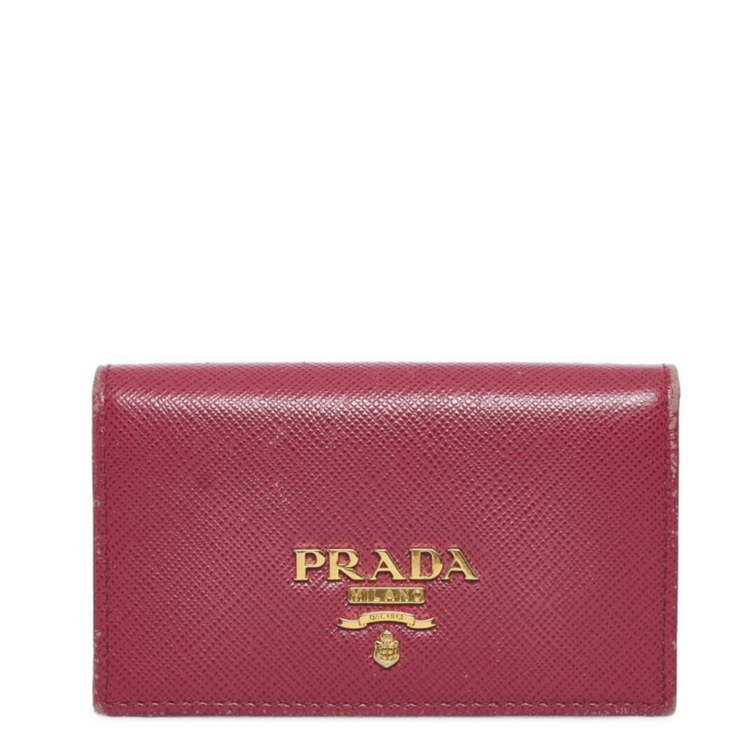 スナップボタン内側プラダ サフィアーノ カードケース 名刺入れ レザー レディース PRADA 【1-0098374】