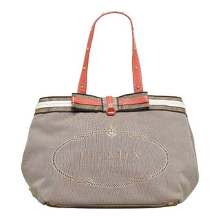 プラダ(PRADA)のプラダ ロゴジャガード ハンドバッグ キャンバス レディース PRADA 【219-03905】(ハンドバッグ)