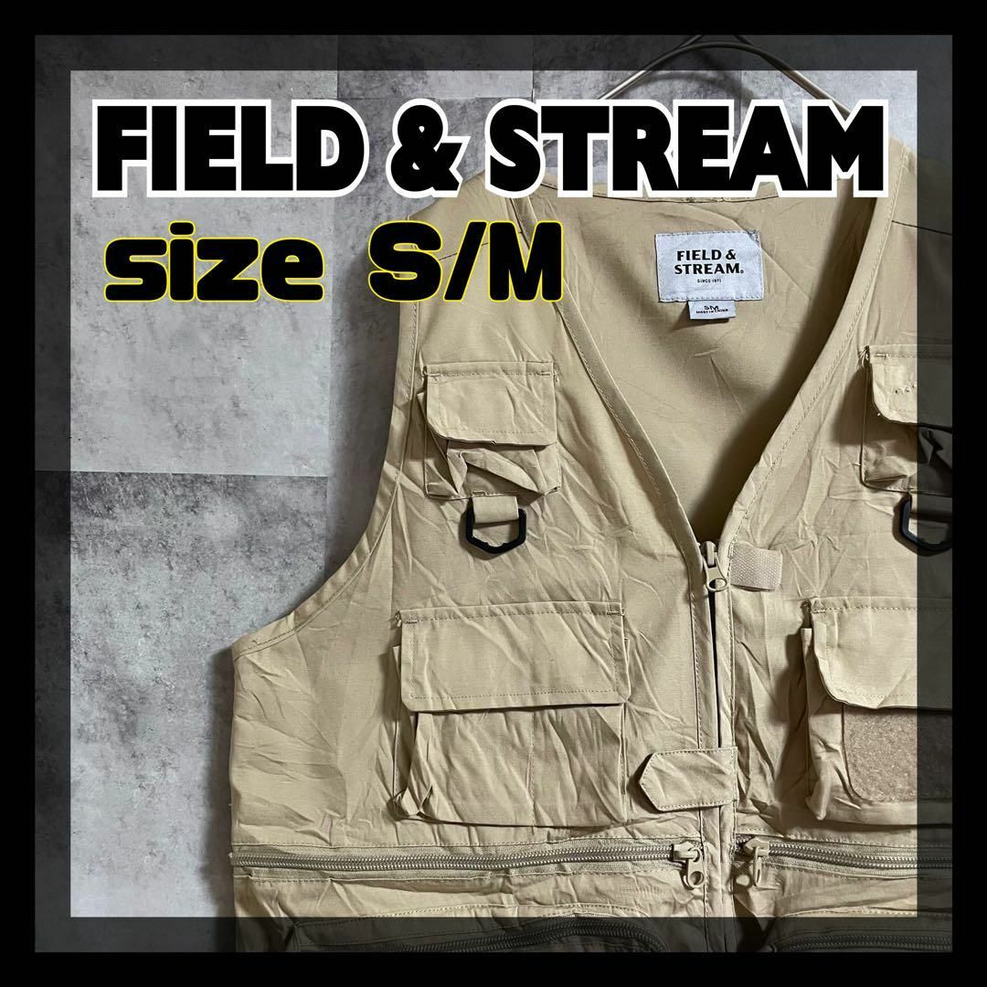 【美品】FIELD&STREAM　ベージュ フィッシングベスト　サイズＳ/Ｍ