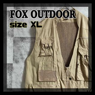 【美品】FOX OUTDOOR ベージュ フィッシングベスト　サイズＸＬ(ウエア)