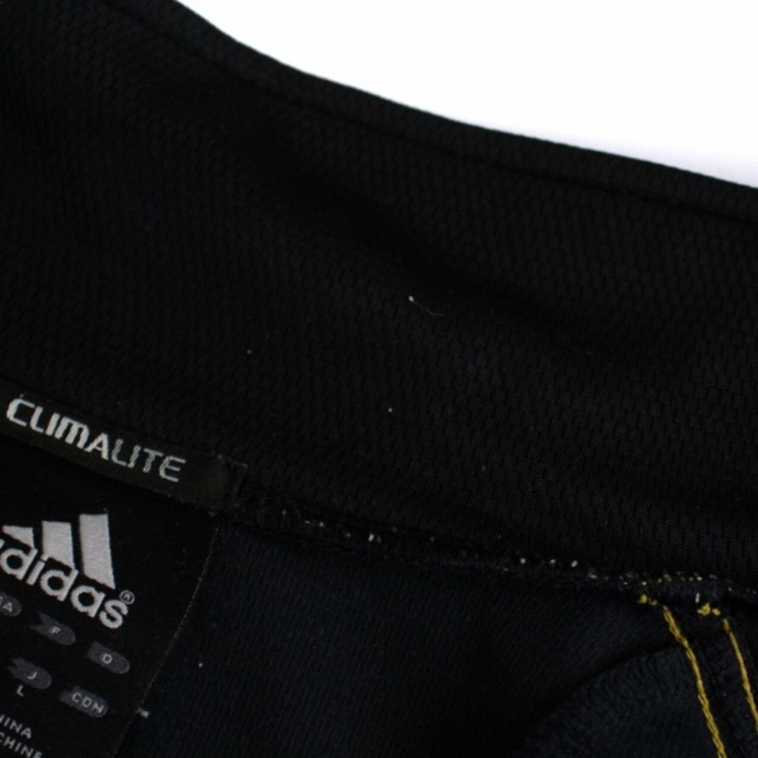 adidas ジャージ トラックジャケット ジップアップ ロゴ 刺繍 L 黒 黄