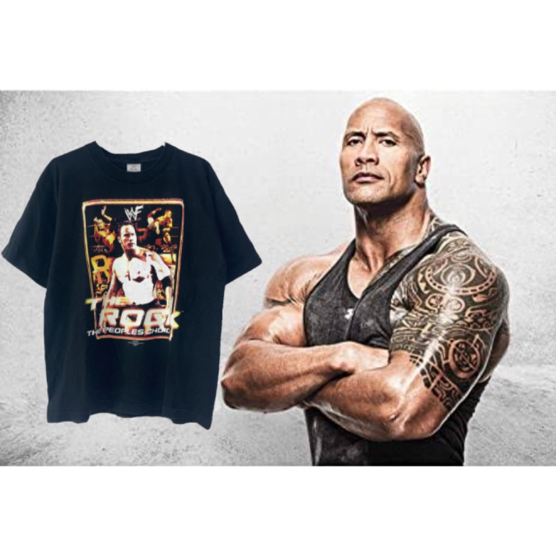 90s VINTAGE WWF THE ROCK VINTAGE T-SHIRT メンズのトップス(Tシャツ/カットソー(半袖/袖なし))の商品写真