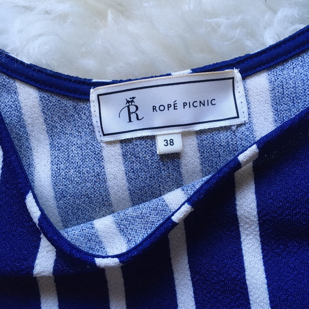 ROPE' PICNIC ストライプ ノースリーブ ワンピース ネイビー 3