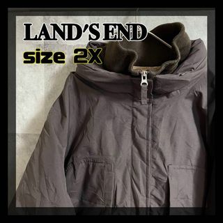 ランズエンド(LANDS’END)の【美品】LANDS'END 　モッズコート　ブラウン　サイズ２ＸＬ　即日発送(モッズコート)