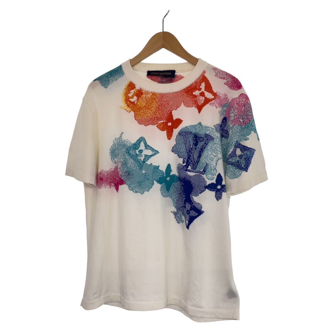 美品 LOUIS VUITTON ルイヴィトン モノグラム 21SS Water Printing Male Colors T-shirts サイズM ホワイト 白 マルチカラー コットン RM211V ZLW HLN01W 半袖Tシャツ クルーネック メンズ 402815