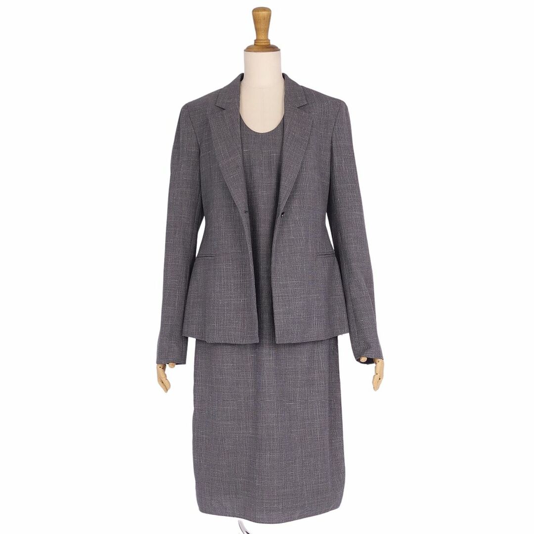 美品 サルヴァトーレ フェラガモ Salvatore Ferragamo セットアップ ワンピーススーツ ジャケット ワンピース レディース 42(M相当) グレー 美品 サルヴァトーレ フェラガモ Salvatore Ferragamo セットアップ ワンピーススーツ ジャケット ワンピース レディース 42(M相当) グレー