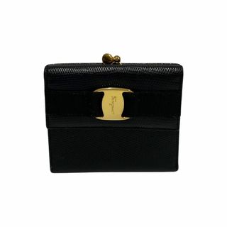 ✨極美品✨　Ferragamo ミニ財布　ヴァラリボン　クロコ　折り財布　刻印