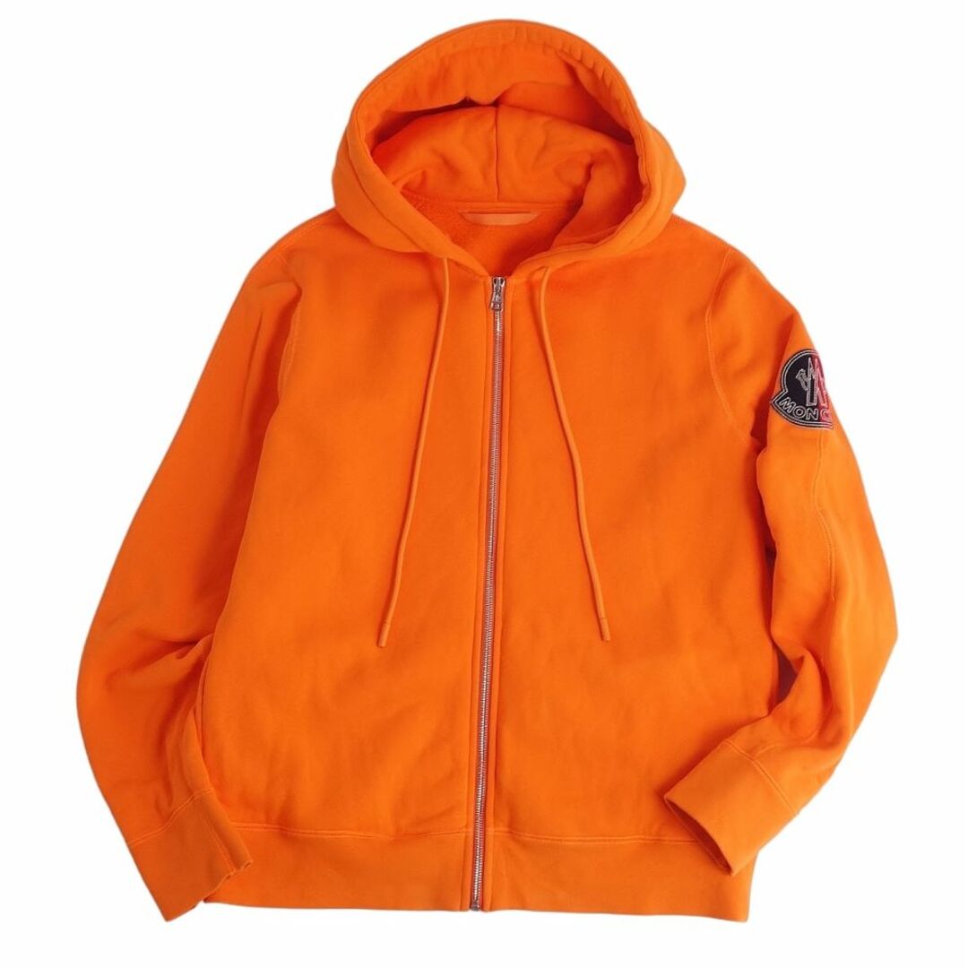 美品 モンクレール MONCLER パーカー 2022年 HOODIE ZIP ジップアップ 裏フリース トップス メンズ M オレンジ |  フリマアプリ ラクマ