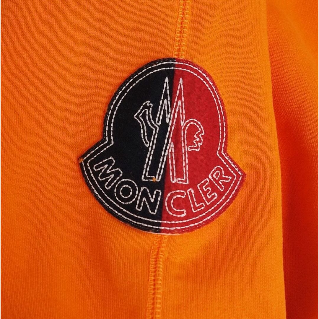 美品 モンクレール MONCLER パーカー 2022年 HOODIE ZIP ジップアップ 裏フリース トップス メンズ M オレンジ