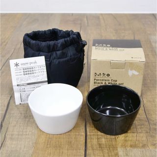 スノーピーク(Snow Peak)の未使用 スノーピーク snowpeak 雪峰祭 磁器カップ ブラック ＆ ホワイトセット FES-082 300ml カップ 食器 キャンプ アウトドア(調理器具)