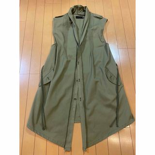 マウジー(moussy)の定価31200円AndAノースリーブミリタリーロングジレユニセックスレイヤード(ベスト/ジレ)