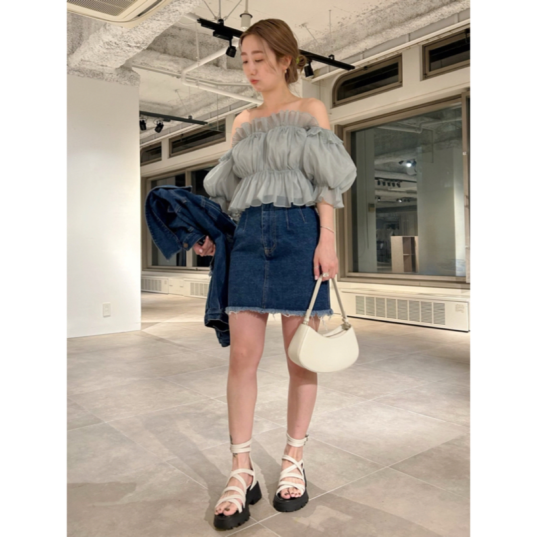 ベンチ 収納付 完売♥️新作新品✨ SNIDELボリュームギャザーフリル
