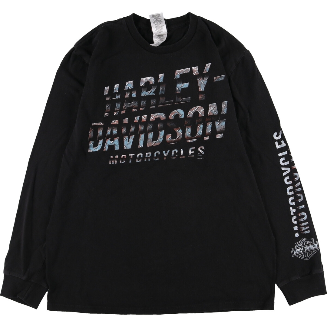 Harley Davidson(ハーレーダビッドソン)の古着 ハーレーダビッドソン Harley-Davidson 両面プリント ロングTシャツ ロンT メンズM /eaa345739 メンズのトップス(Tシャツ/カットソー(半袖/袖なし))の商品写真