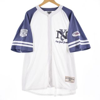 リー(Lee)の古着 リー Lee MLB NY YANKEES ニューヨークヤンキース ゲームシャツ ベースボールシャツ メンズXL /eaa343119(シャツ)