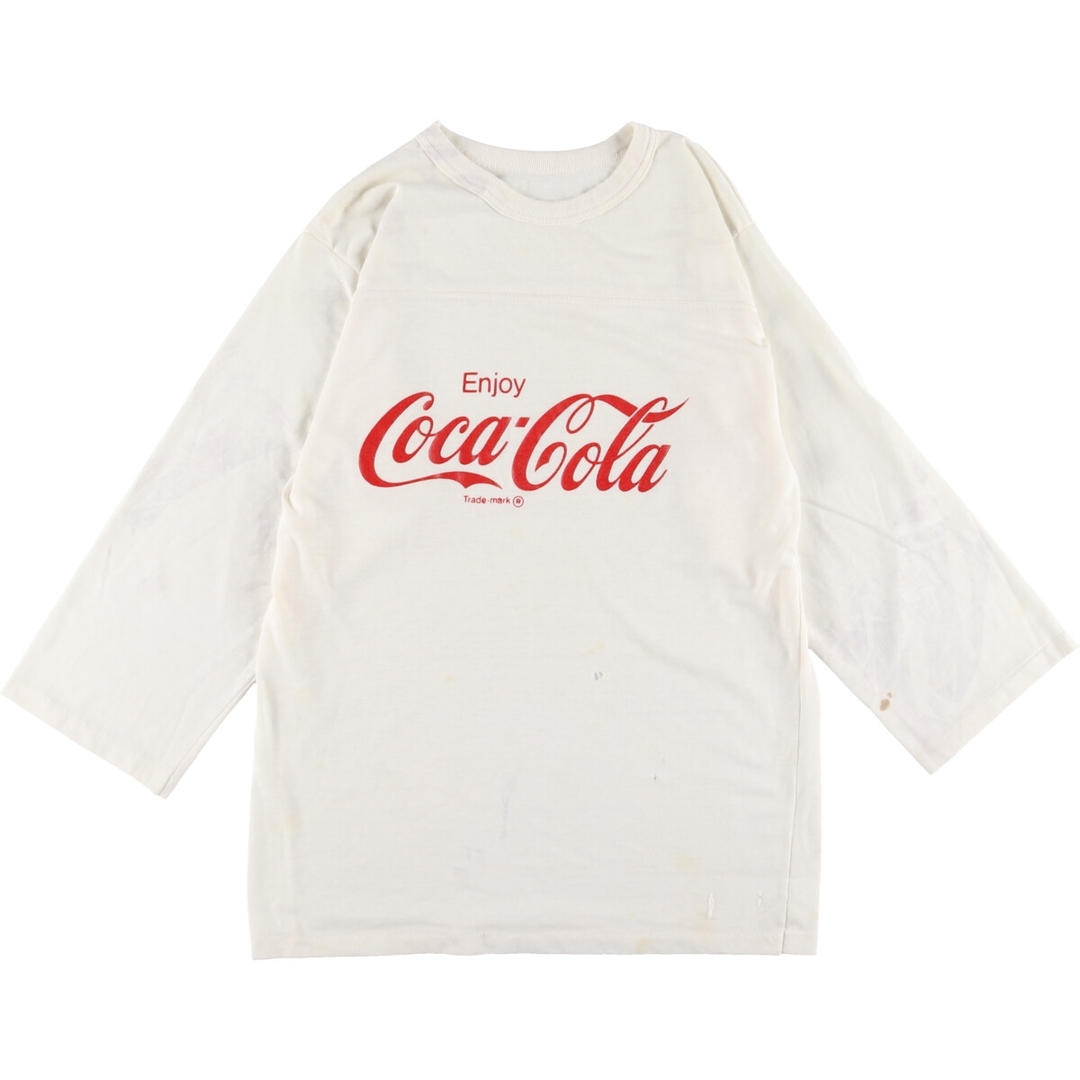80年代 COCA-COLA コカコーラ ロングTシャツ ロンT フットボールTシャツ メンズS ヴィンテージ /eaa345479