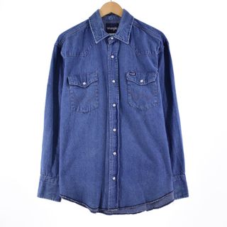 ラングラー(Wrangler)の古着 ラングラー Wrangler 長袖 デニムウエスタンシャツ メンズL /eaa346294(シャツ)