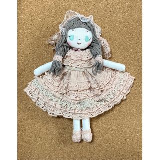 バッグチャーム ドール ピンク ハンドメイド(バッグチャーム)