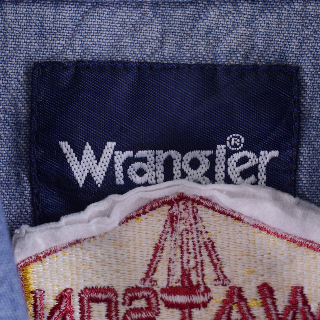 Wrangler(ラングラー)の古着 ラングラー Wrangler 両面刺繍 長袖 デニムウエスタンシャツ メンズXXL /eaa346811 メンズのトップス(シャツ)の商品写真