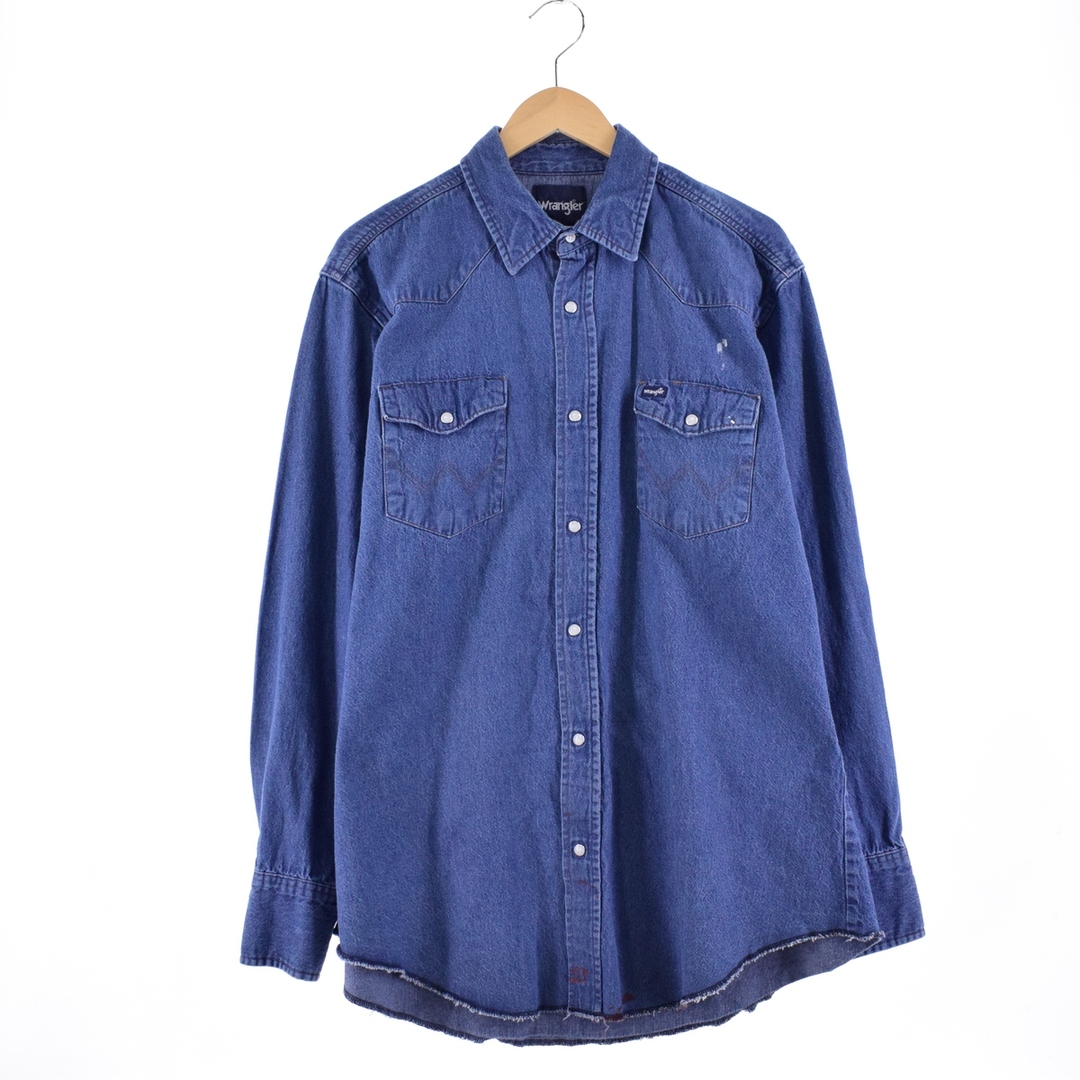 Wrangler(ラングラー)の古着 ラングラー Wrangler 長袖 デニムウエスタンシャツ メンズXL /eaa346813 メンズのトップス(シャツ)の商品写真