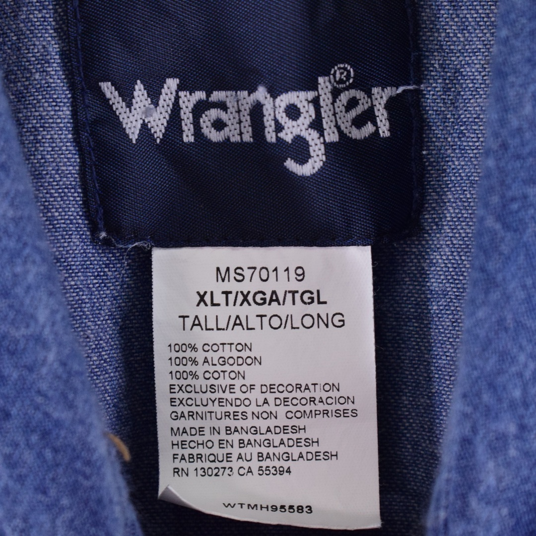 ラングラー Wrangler 長袖 デニムウエスタンシャツ メンズXL /eaa346813