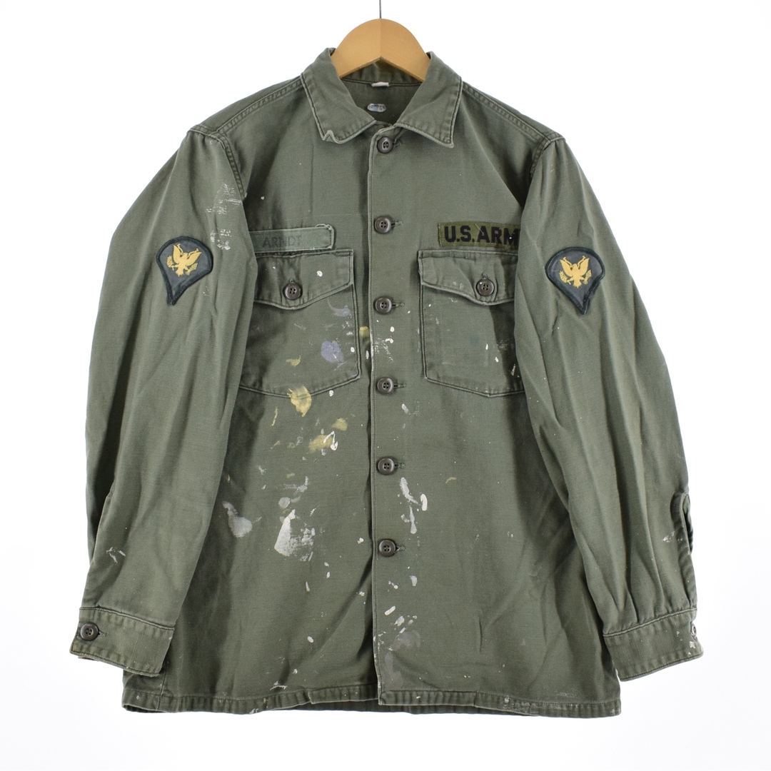 68年製 米軍実品 U.S.ARMY ミリタリー ユーティリティシャツ USA製
