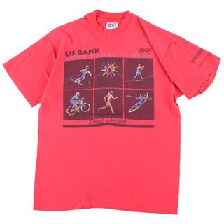 ヘインズ(Hanes)の古着 90年代 ヘインズ Hanes 両面プリント アドバタイジングTシャツ USA製 メンズM ヴィンテージ /eaa345569(Tシャツ/カットソー(半袖/袖なし))